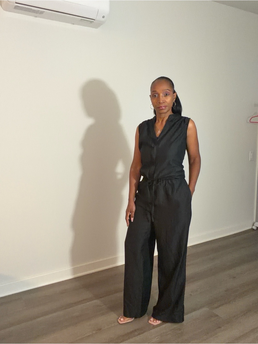 Sleeveless Black Wide-Leg Jumpsuit